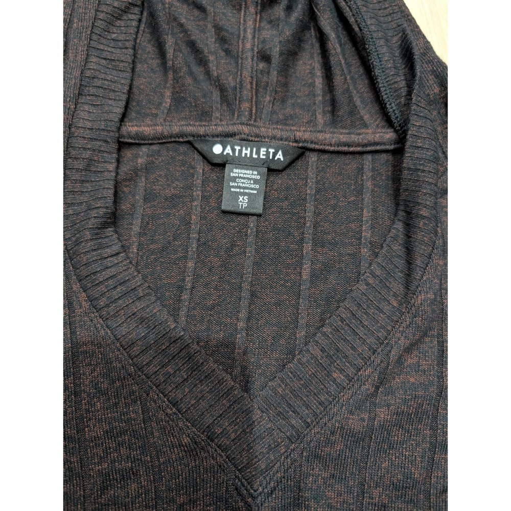 Athleta Harmony Pose Hoodie Pullover‎ Sweater Dark Mahogany Heather Sz XS NWT - Picture 5 of 8